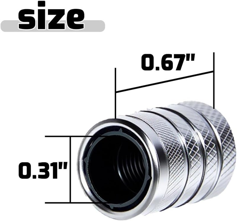 SYSDTTD 4-Piece Anodized Aluminum-Plastic Composite Tire Valve Stem Caps with Integrated Plastic Sleeve,Corrosion-Resistant and Universal Fit,Suitable for Cars, Trucks, and Motorcycles (Gray) - Image 3